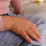 Pulseira Infantil Bolinhas Corrente Chapadinha Ouro Amarelo