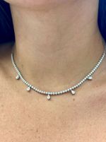 Colar Riviera 5 Gotas Diamante Ouro Branco