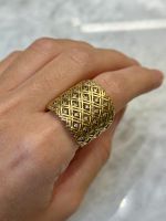 Anel Losangos Diamante Ouro Amarelo