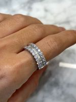 Meia Aliança Diamante Baguete Ouro Branco