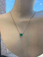 Colar Coração Esmeralda Ouro Branco