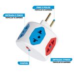 ADAPTADOR DE TOMADA 6 SAÍDAS COM FUSÍVEL