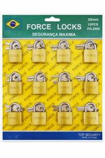 CADEADO 25MM CART C/12 UN FORCE LOCKS
