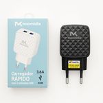 CARREGADOR RÁPIDO USB DUPLO