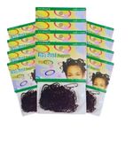 ELÁSTICO LIGUINHA PARA CABELO PCT C/12 PCKS PRETO
