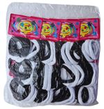 ELÁSTICO PRA CABELO PCT C/12 PRETO E BRANCO