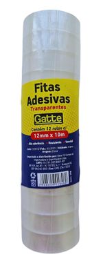 FITA ADESIVA 12MMX10M PCT C/12 UN GATTE