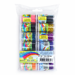 Glitter Sortido 3g Real Seda – Pacote com 12 Potes – Cores Variadas