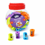 APONTADOR DE LÁPIS SIMPLES – POTE COM 72 UNIDADES – CORES SORTIDAS