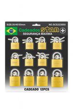 CADEADO STAR 30-40-50MM CART C/12 UN (CHAVE TETRA)