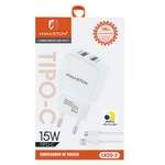 Carregador H'Maston Duplo USB 15W – Tipo-C