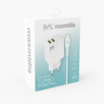 CARREGADOR TURBO USB DUPLO COM CABO TIPO C (COM SELO ANATEL)