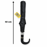 Guarda-Chuva Preto Automático com Haste Telescópica e Cabo Curvo – Reforçado