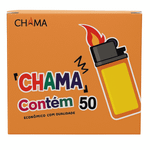 ISQUEIRO CHAMA C/50 COLORIDO - INMETRO E CÓDIGO DE BARRA