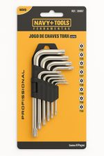 JOGO DE CHAVES TORX CURTA C/9 PEÇAS (ESCOLHA O TAMANHO)