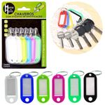 KIT CHAVEIROS COM IDENTIFICADOR BLISTER C/6 PEÇAS