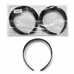 KIT COM 12 TIARAS DE CABELO GROSSAS (COR PRETO)