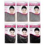 Kit com 12 Toucas Wig Cap Preta – Touca para Peruca com Alta Elasticidade