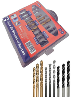 KIT DE BROCAS VÍDEA/AÇO/MADEIRA C/ 9 PEÇAS