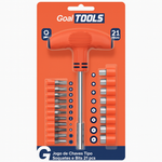 KIT DE CHAVES SOQUETES E BITS C/21 PEÇAS 