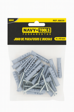 KIT DE PARAFUSOS COM BUCHA 8 x 40MM (20 SETS)