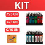 KIT ISQUEIRO CHAMA COLORIDO- INMETRO E CÓDIGO DE BARRA