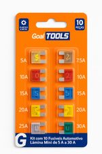 KIT MINI FUSÍVEIS AUTOMOTIVOS CART C/10 PÇS