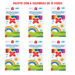 LÁPIS DE COR 12 CORES HEXAGONAL - PACOTE COM 6 CAIXINHAS 