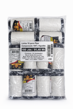 Linha 10 para Pipa 100% Algodão Real Seda – 100 Jardas (91,40m) – Pacote com 12 Unidades