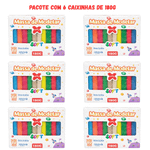 MASSINHA DE MODELAR 12 CORES - 6 CAIXINHAS COM 180G CADA
