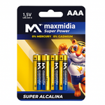 PILHA ALCALINA AAA MAXMIDIA (4 UNIDADES)