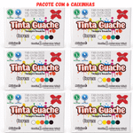 TINTA GUACHE C/6 CORES - PACOTE COM 6 CAIXINHAS 