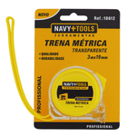 TRENA MÉTRICA TRANSPARENTE 3M x 19MM