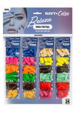 UNHA POSTIÇA COLORIDA CART C/ 24 PACKS