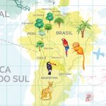 Adesivo - Mapa Sonho em Aquarela