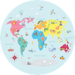Tapete Playmat - Mapa So Cute