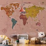Papel de Parede - Mapa Terra Coral