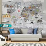 Papel de Parede - Mapa Grafite