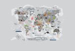 Papel de Parede - Mapa Grafite