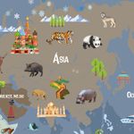 Papel de Parede - Mapa Blue Marine