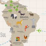 Papel de Parede - Mapa Aventura em Tons Terrosos