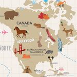 Papel de Parede - Mapa Aventura em Tons Terrosos