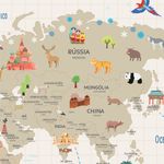 Papel de Parede - Mapa Aventura em Tons Terrosos