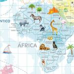 Papel de Parede - Mapa Sonho em Aquarela