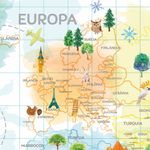 Papel de Parede - Mapa Sonho em Aquarela