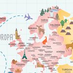 Papel de Parede Magnético - Mapa Volta ao Mundo