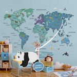Papel de Parede Magnético - Mapa Animal Planet