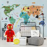 Papel de Parede Magnético - Mapa Super Heroes Lego