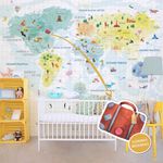 Papel de Parede Magnético - Mapa Sonho em Aquarela