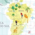 Papel de Parede Magnético - Mapa Sonho em Aquarela